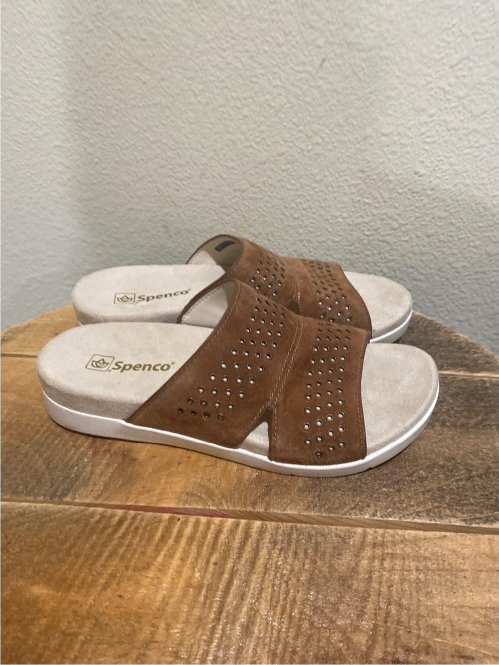 Women's Brown Suede Slide Sandals